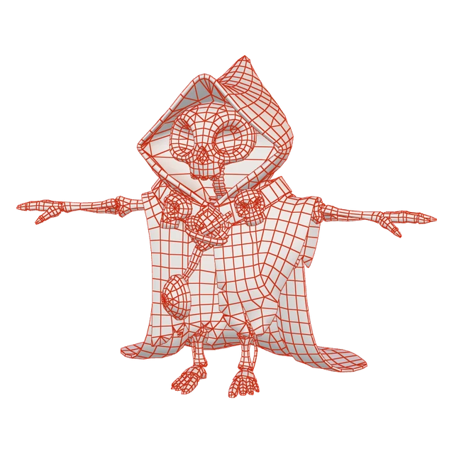 Topologia en wireframe de Mag esquelet